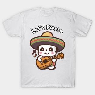 Cute Skeleton Playing Guitar T-Shirt